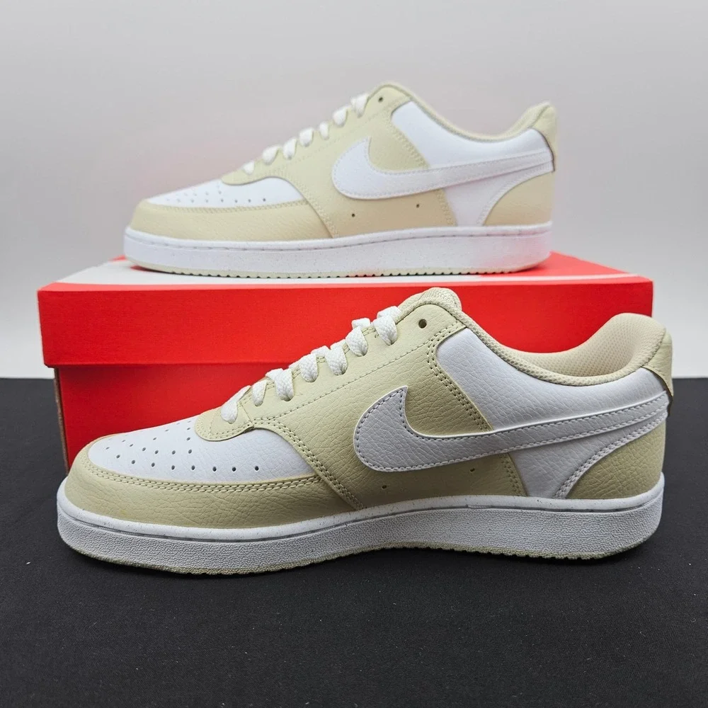 Nike Court Vision Low Light Khaki White Mens Sz 8.5 Womens Sz‎ 10 HM9862-200 New